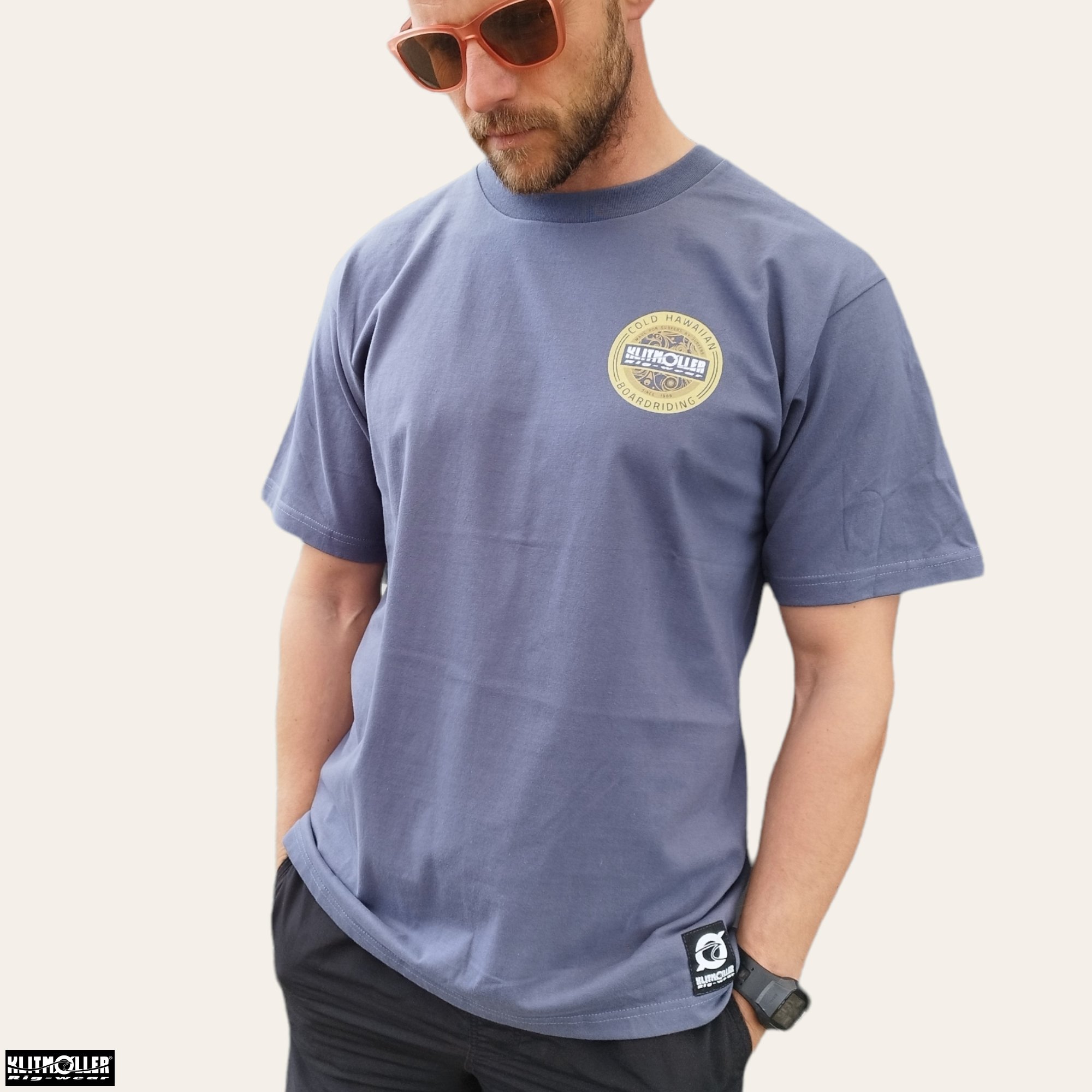 metodologi Rotere Kvæle T-shirt - Cold Hawaiian Boardriding - Dusty BlueGrey - T-shirts -  Klitmøller Rig Wear
